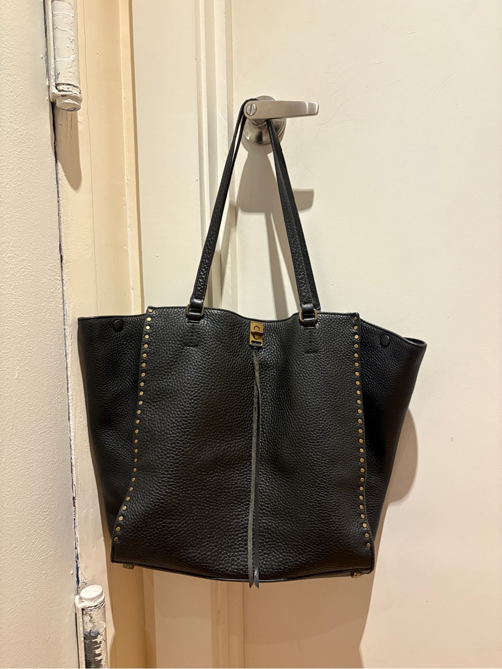 Rebecca Minkoff Black Leather Studded Tote
